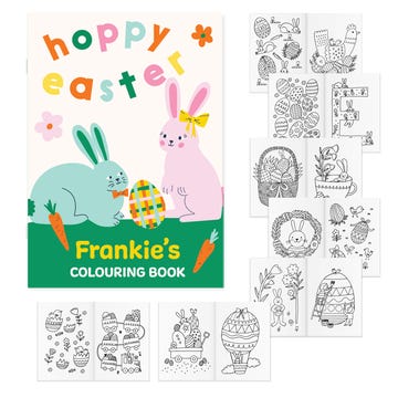 Personalised easter colouring book with a range of designs to colour in over the easter school holidays.
