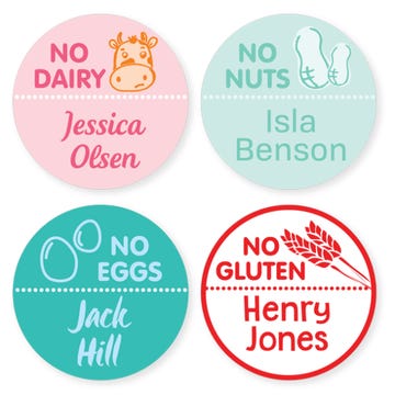 Stuck on you labels are durable kids name labels. These dishwasher safe name labels are waterproof name labels and great kids labels for school.