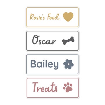 Stick-on pet name labels large