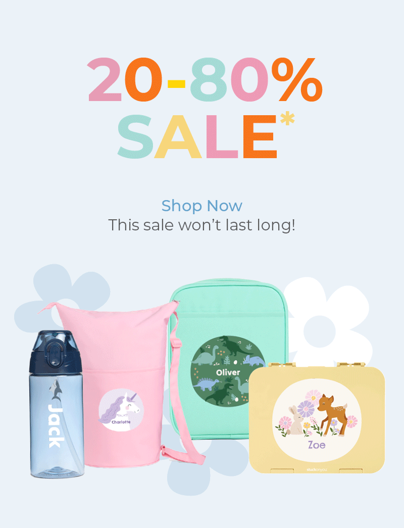 site wide sale on personalised school products