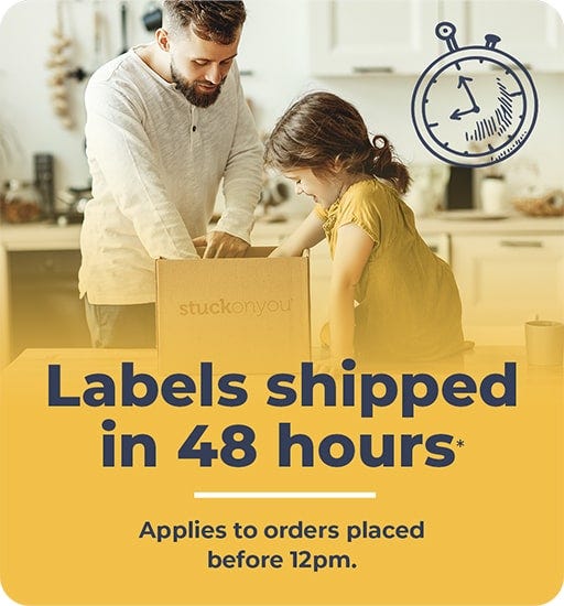 Labels shipped in 48 hours